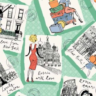 Makower Vacation Postcards 1650