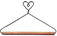 Heart Wire Hanger with Wooden Dowel - 6"